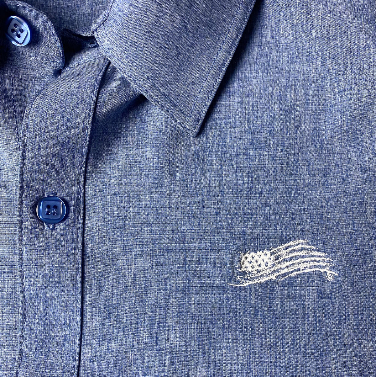 Chambray Short Sleeve Button-Down Shirt
