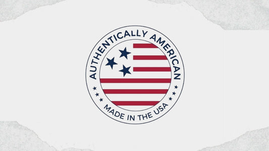 Authentically American logo on a textured background